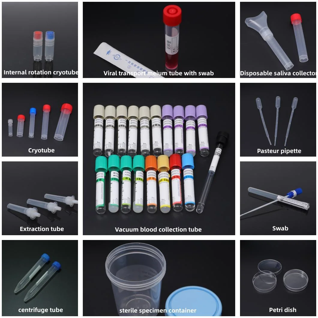 Medical Disposables Plastic Glass Purple Cap Clot Activator Sodium Citrate PT Tube 5ml K2 K3 EDTA Vacuum Serum Tube Blood Collection Tube